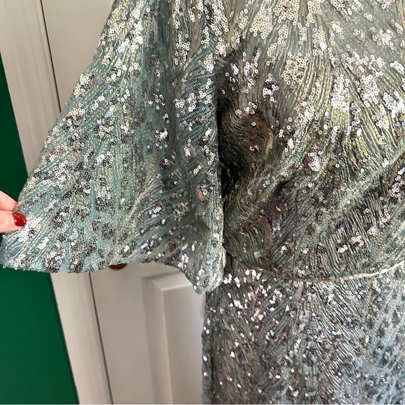 Light Aqua Sequin Long Gown, Mother of Bride/Groom 4 NWT - Picture 7 of 13